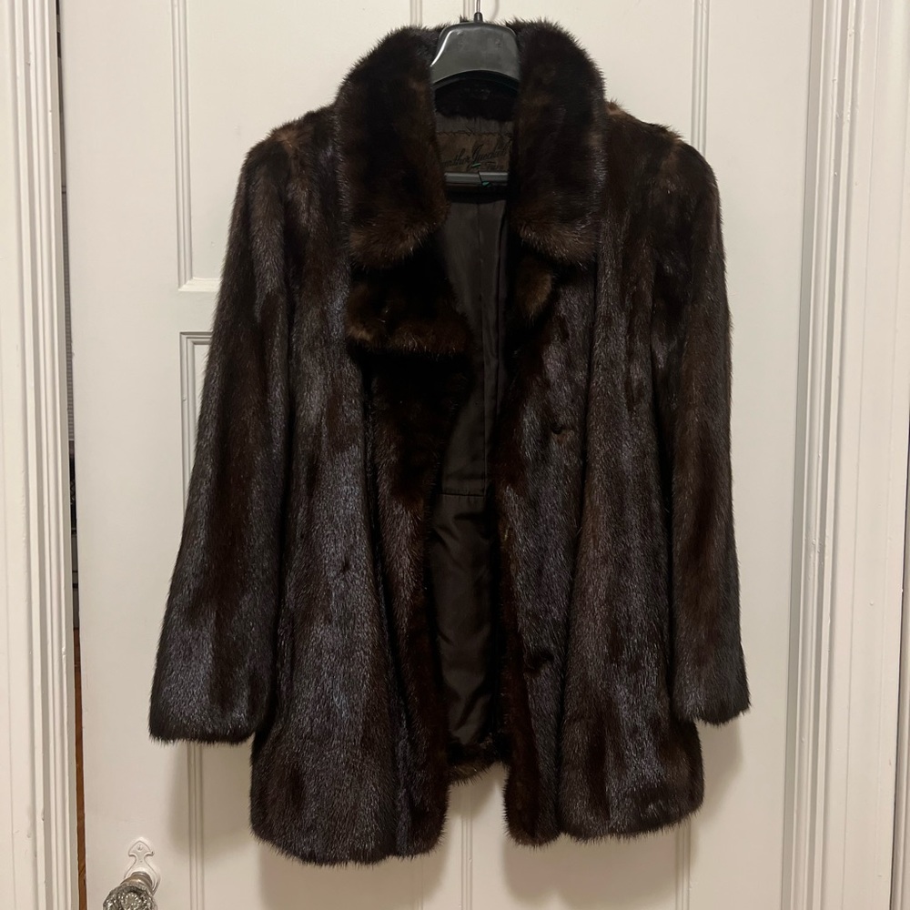 Women's Fur Coat Brown Petite